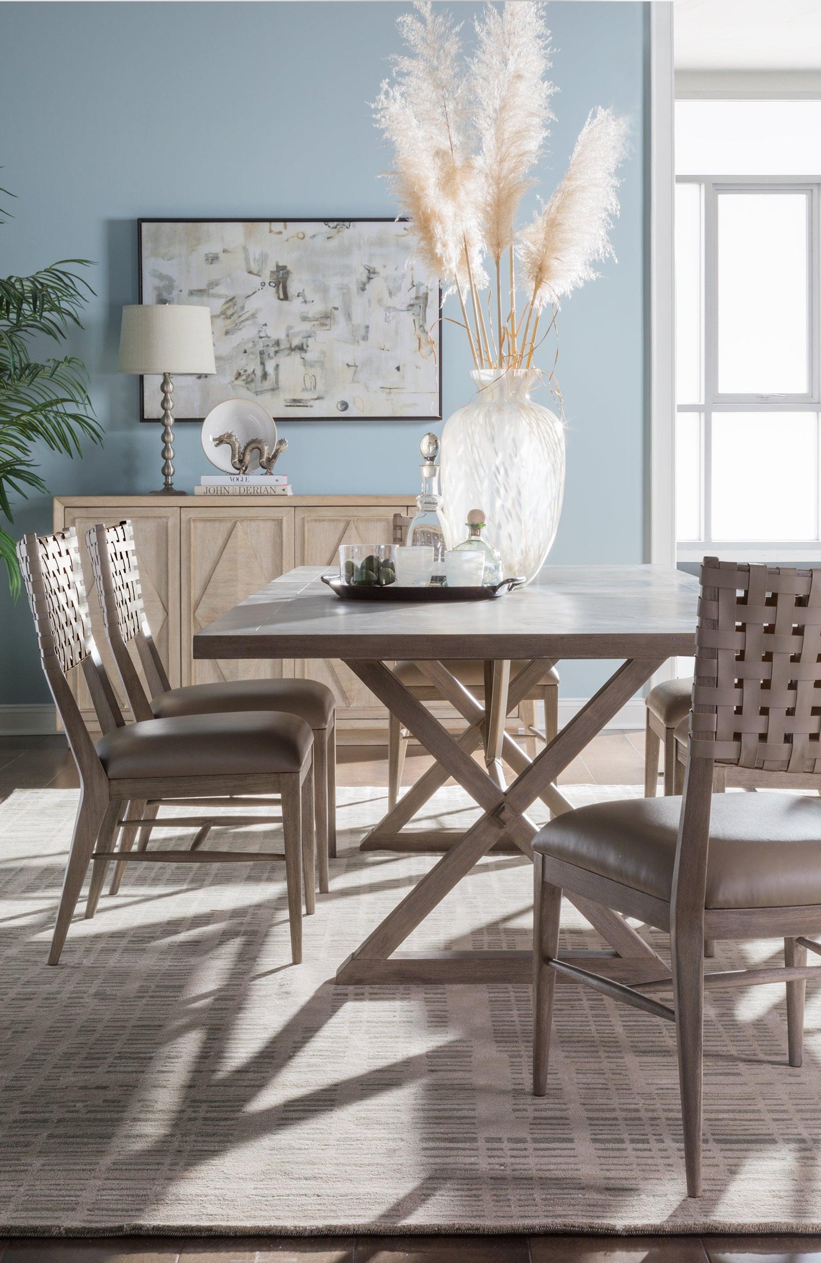 Artistica Home Cohesion Milo Leather Side Chair - Set of 2 DINING CHAIRS