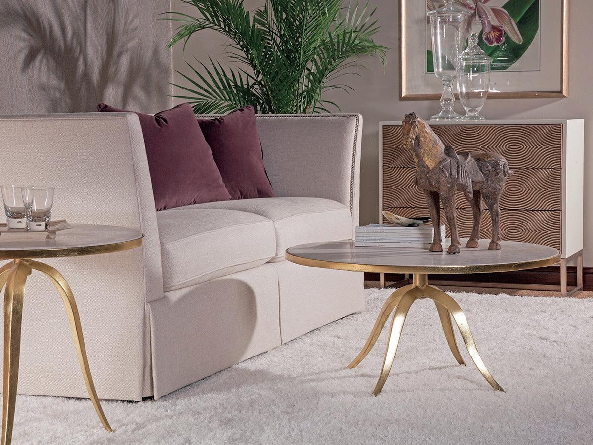 Artistica Home Signature Designs Crystal Stone Round End Table ACCENT TABLES