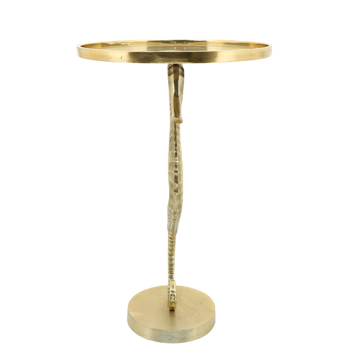 Metal, 24" Seahorse Side Table, Gold Kd