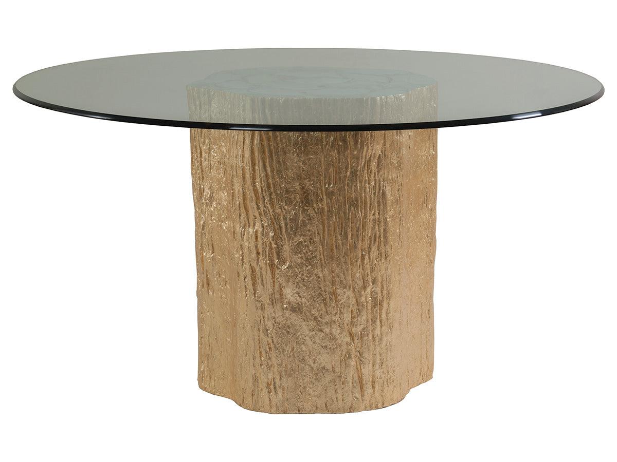 Artistica Home Signature Designs Trunk Segment Round Dining Table With Glass Top-Gold Leaf DINING TABLES