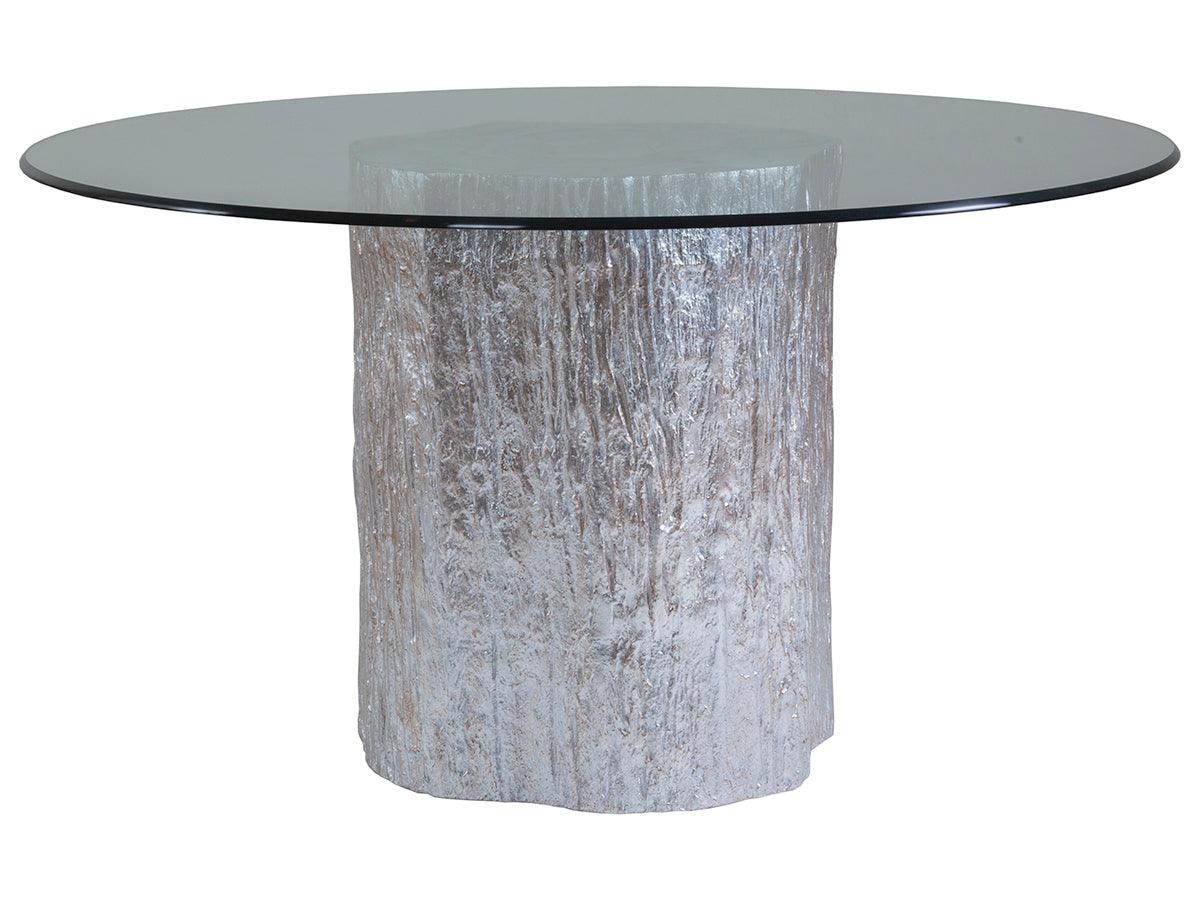 Artistica Home Signature Designs Trunk Segment Round Dining Table With Glass Top - Silver Leaf DINING TABLES