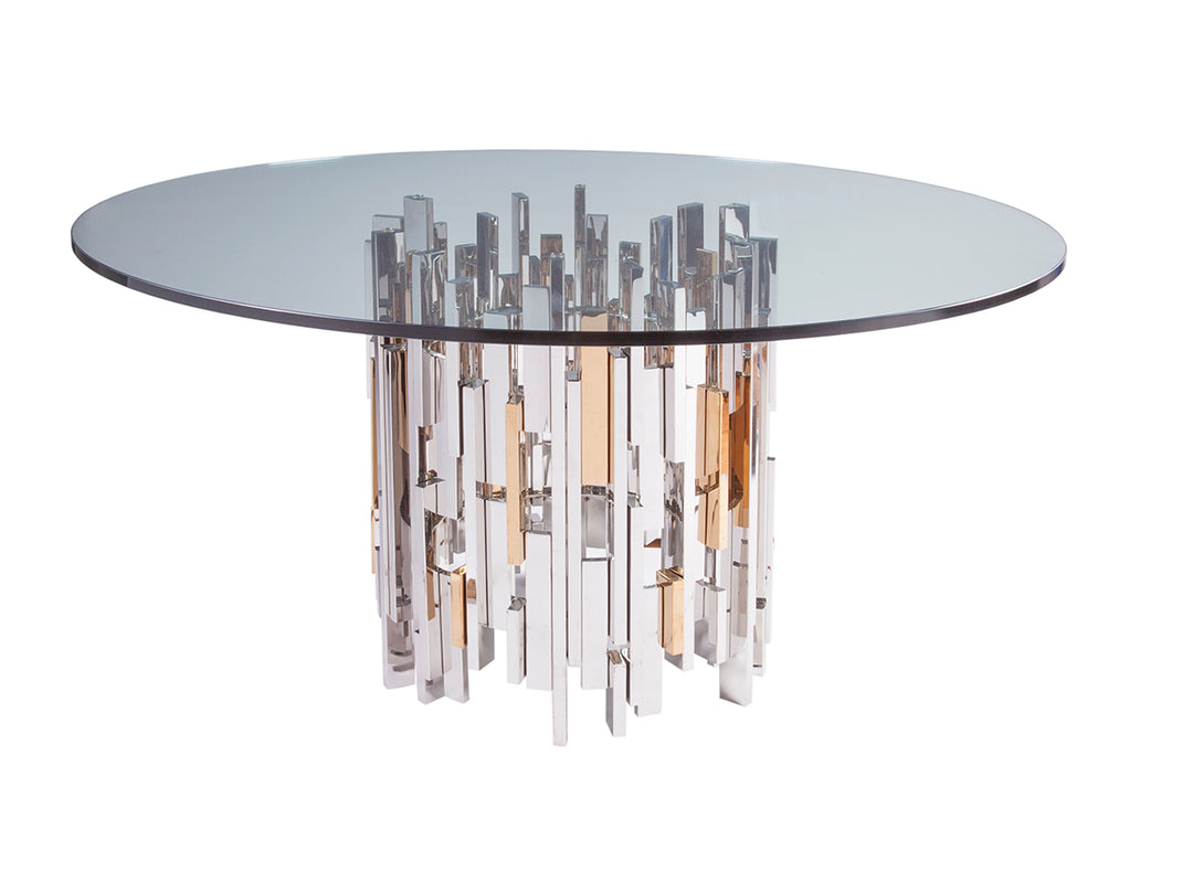 American Home Furniture | Artistica Home  - Signature Designs Cityscape Round Dining Table With Glass Top