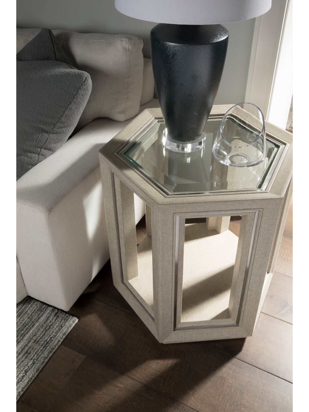 American Home Furniture | Artistica Home  - Signature Designs Zeitgeist Linen Hexagonal End Table