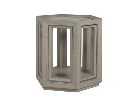 Artistica Home Signature Designs Zeitgeist Linen Hexagonal End Table ACCENT TABLES