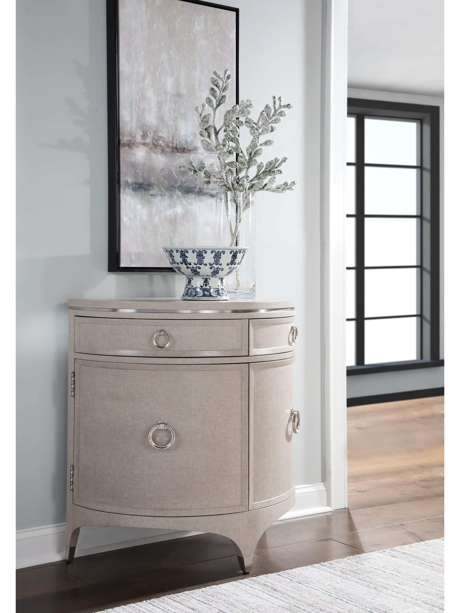 Artistica Home Signature Designs Zeitgeist Linen Demilune Cabinet SIDEBOARDS + CREDENZAS