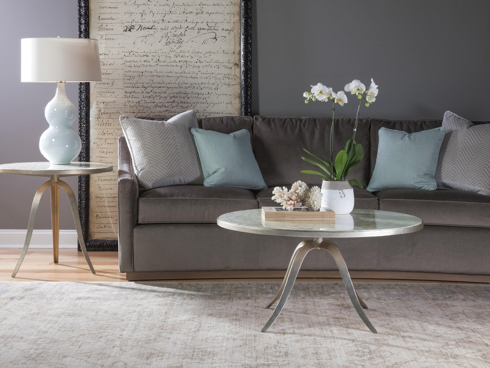 Artistica Home Signature Designs Capiz Round Cocktail COFFEE TABLES