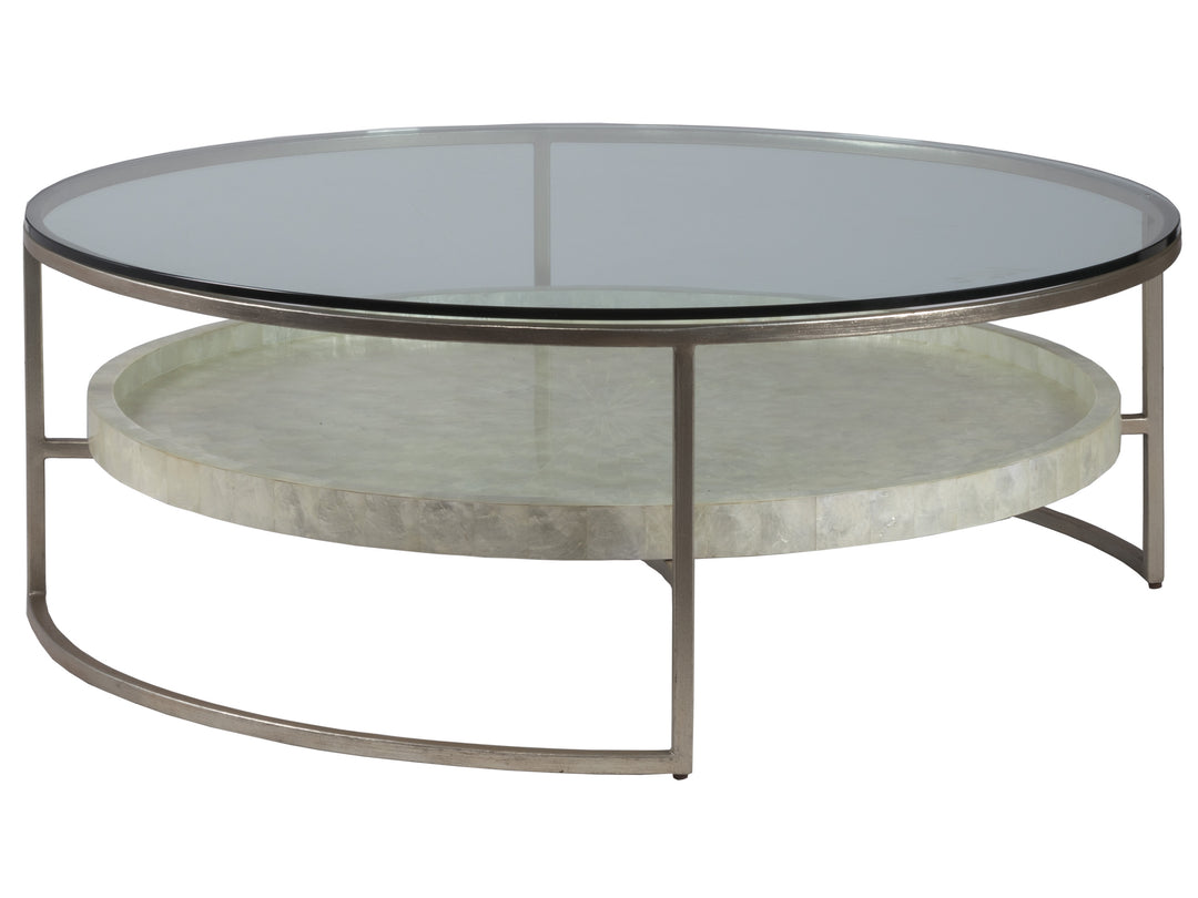 American Home Furniture | Artistica Home  - Signature Designs Cumulus Capiz Large Round Cocktail Table
