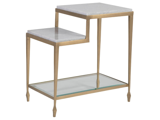 Artistica Home Signature Designs Sashay Gold Rectangular End Table ACCENT TABLES