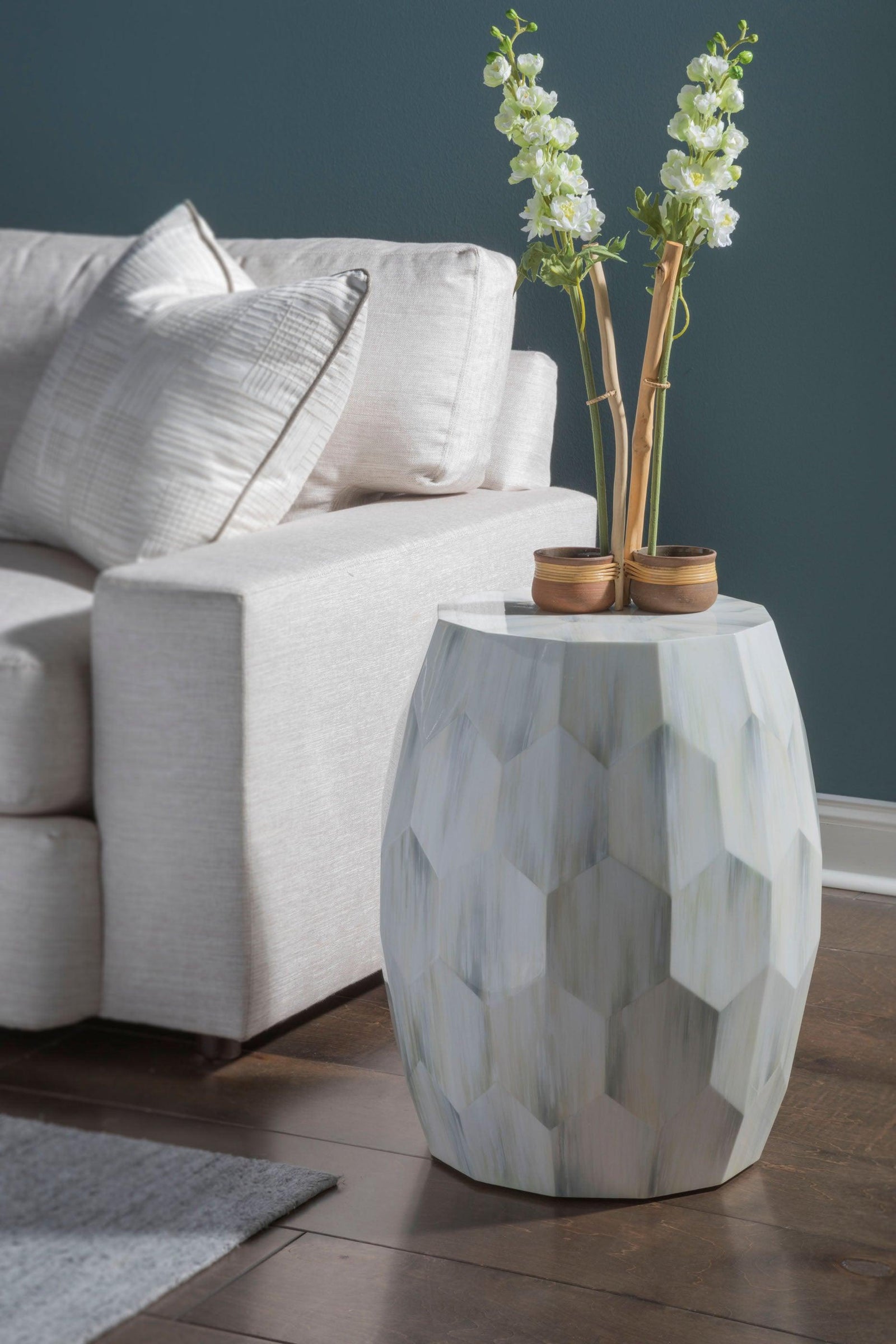 Artistica Home Signature Designs Bello Faceted Drum Table ACCENT TABLES