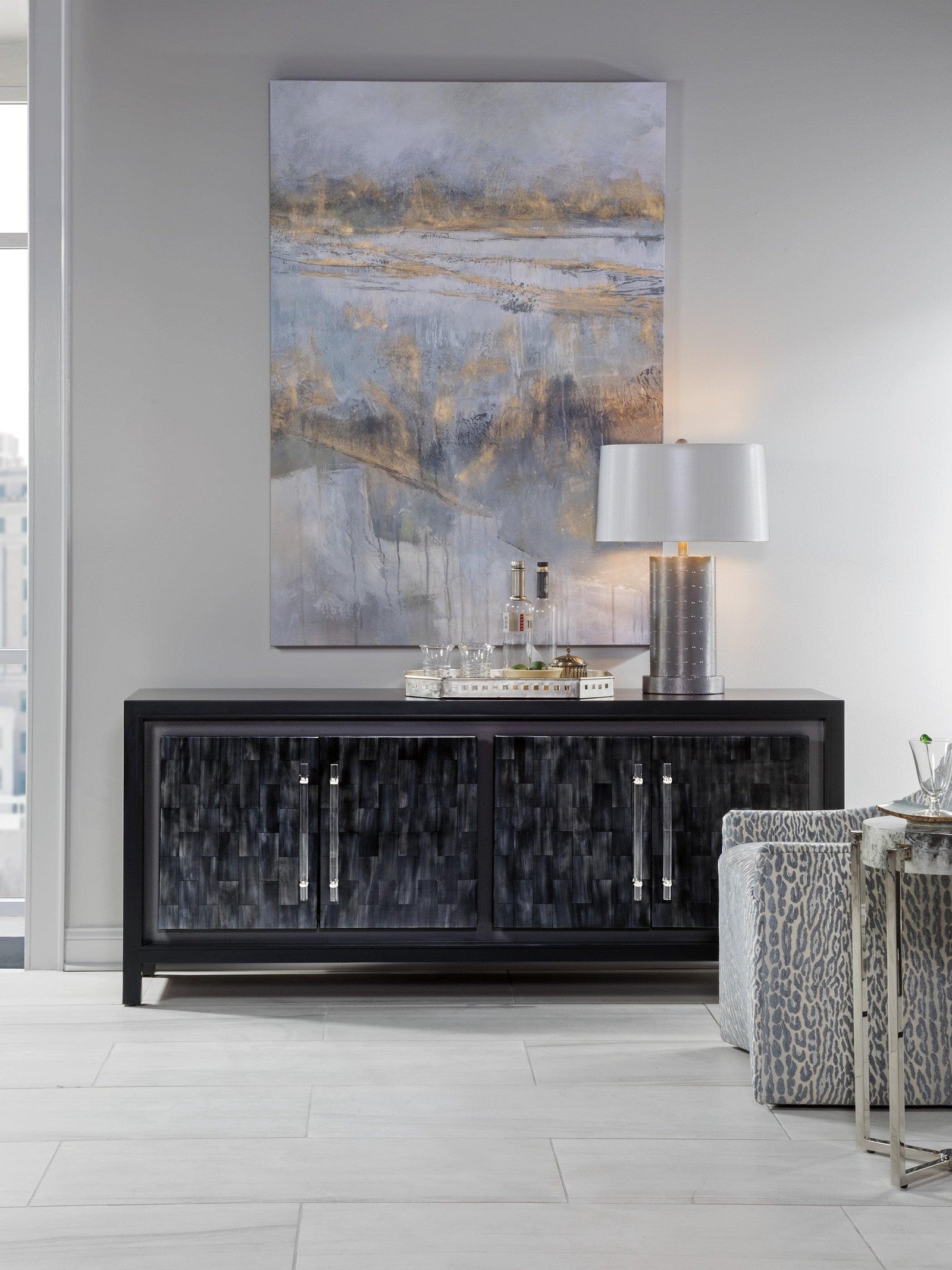 Artistica Home Signature Designs Elation Gray Media Console MEDIA + TV STANDS
