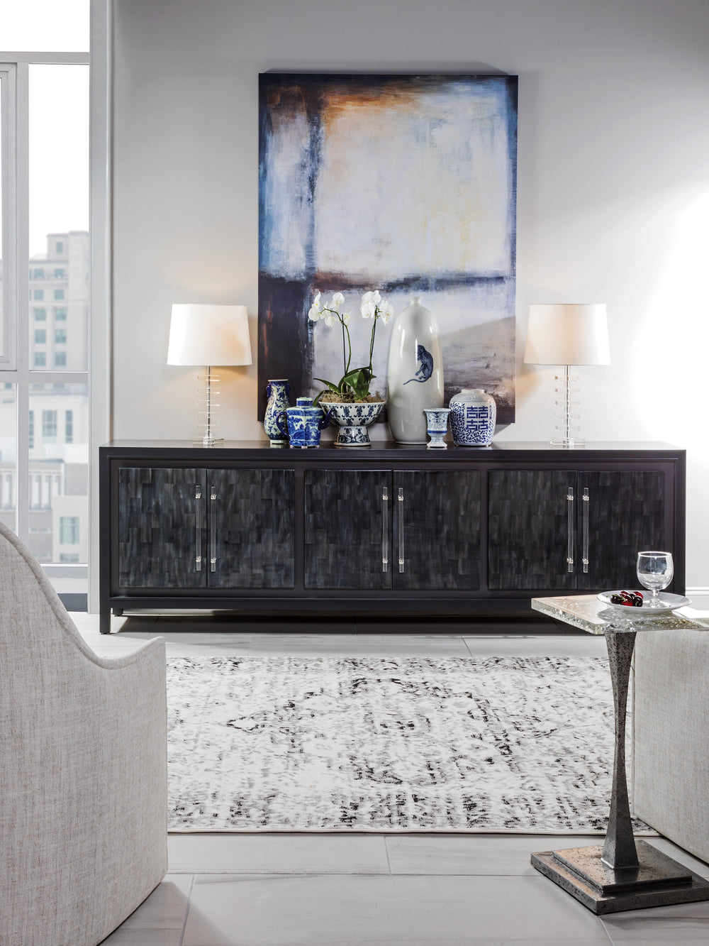 American Home Furniture | Artistica Home  - Signature Designs Elation Gray Long Media Console