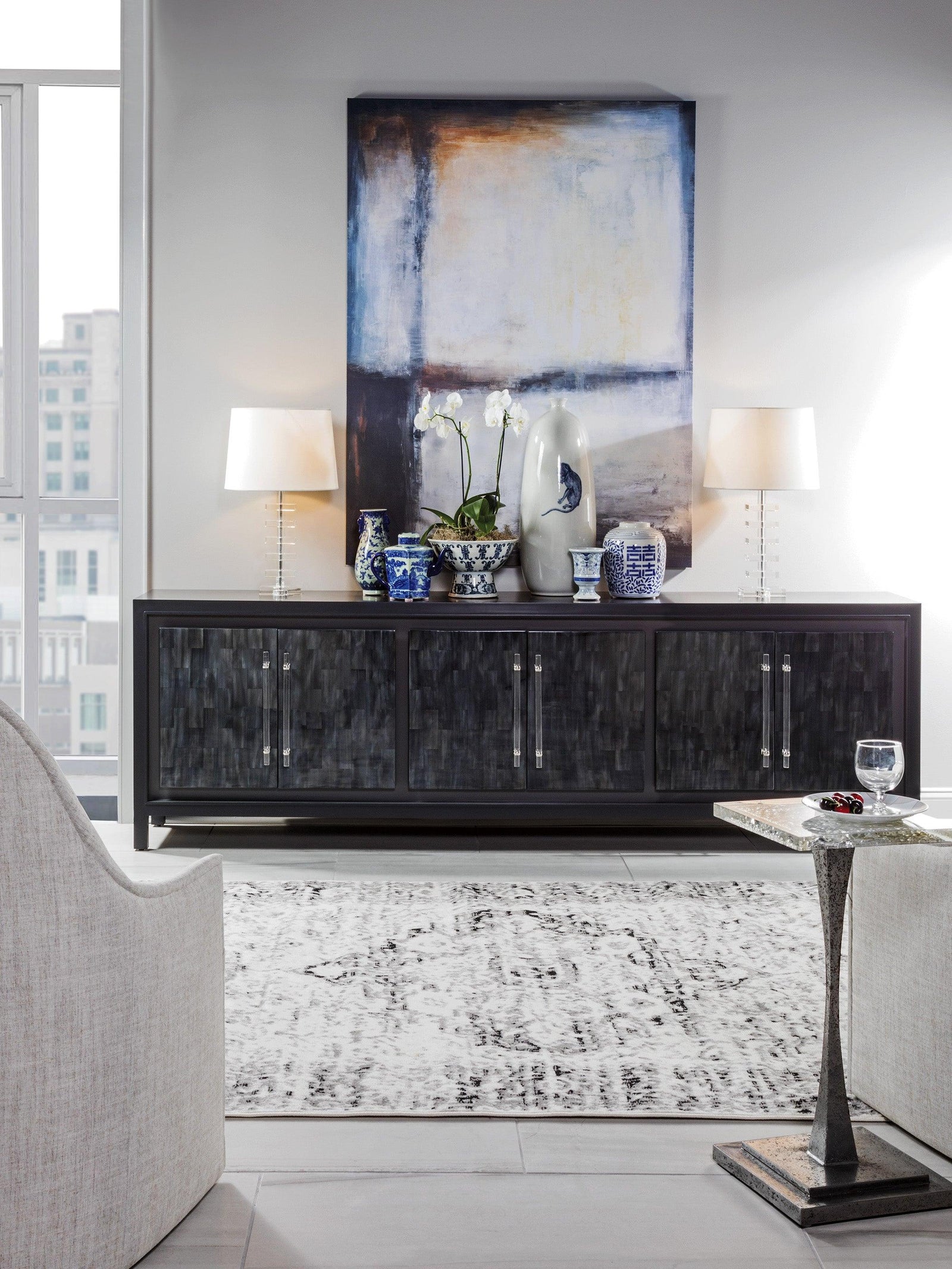 Artistica Home Signature Designs Elation Gray Long Media Console MEDIA + TV STANDS