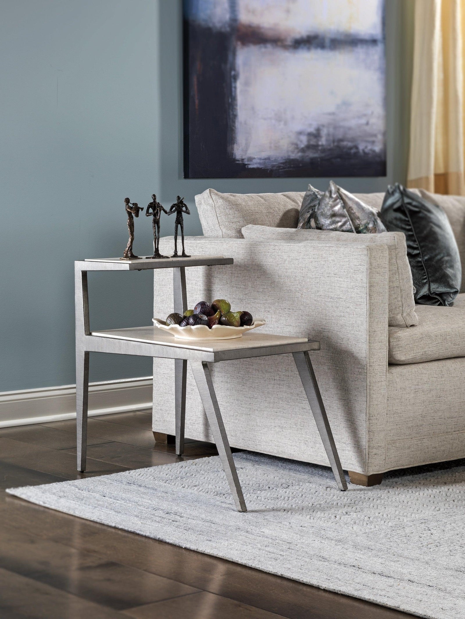Artistica Home Signature Designs Adamo Silver Gray Side Table ACCENT TABLES