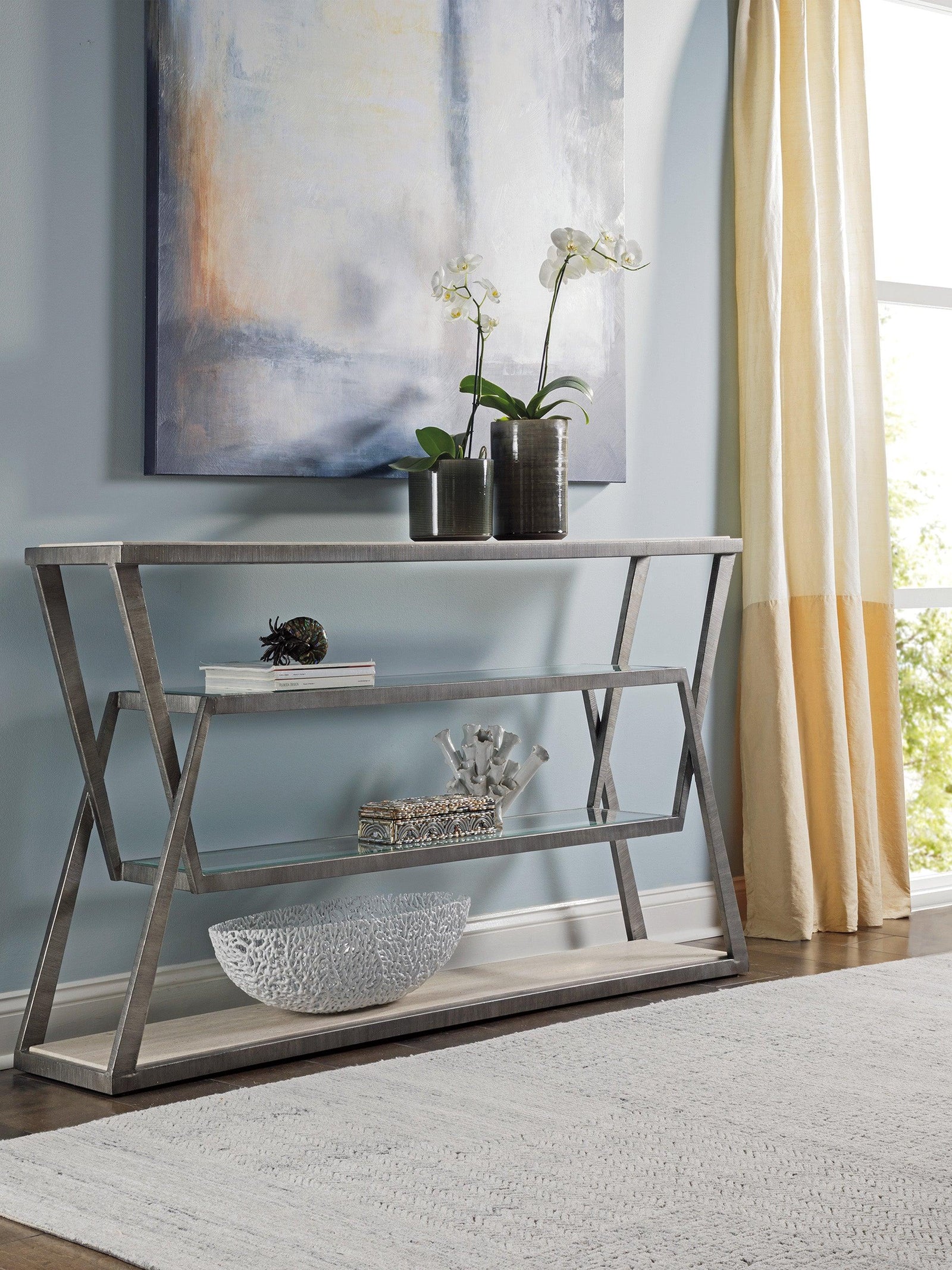 Artistica Home Signature Designs Adamo Silver Gray Console CONSOLE TABLES