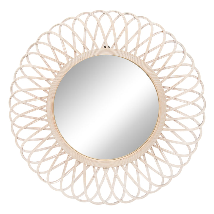 Wicker 35" Daisy Mirror, Natural