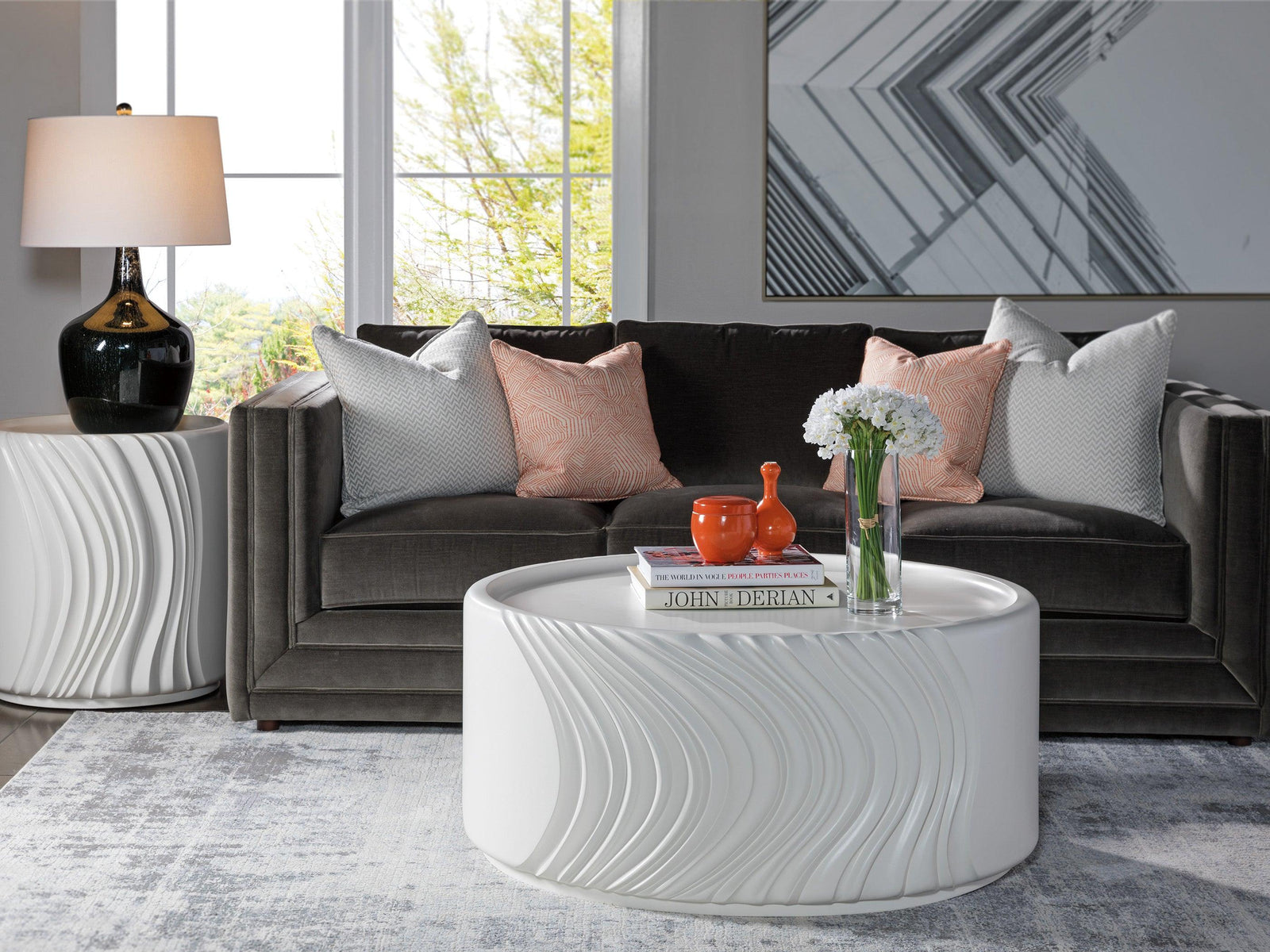 Artistica Home Signature Designs Volante Round Drum Cocktail Table COFFEE TABLES