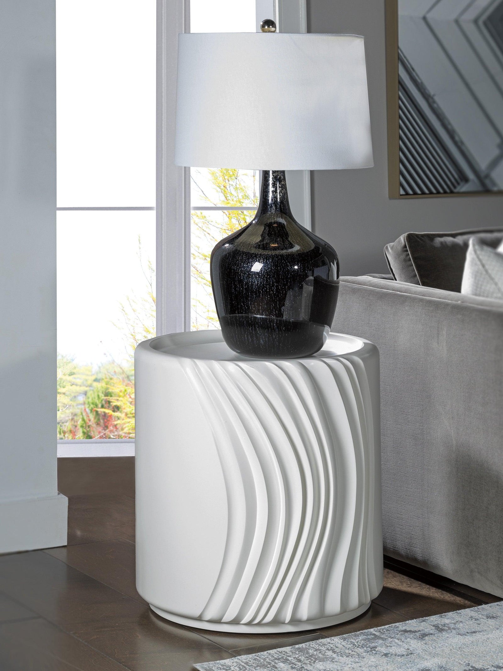 Artistica Home Signature Designs Volante Round Drum End Table ACCENT TABLES
