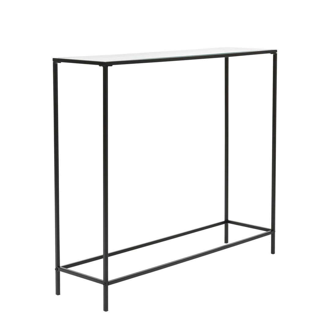 Arvi 36" Console in Clear Glass with Black Base - AmericanHomeFurniture