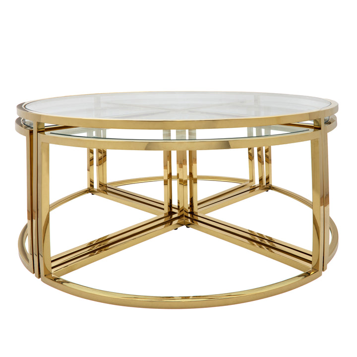 Metal Pull Out Coffee Table, Gold