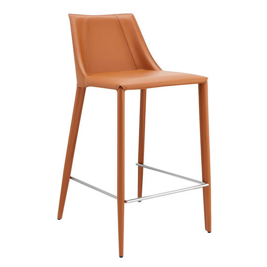 Euro Style Kalle Counter Stool in Cognac (Seat Height: 26") - Set of 1 BAR STOOLS + COUNTER STOOLS