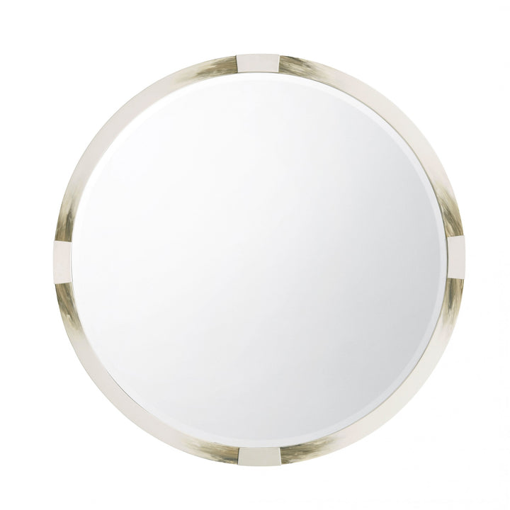 Cutting Edge Mirror (Round, Longhorn White) - Theodore Alexander - AmericanHomeFurniture