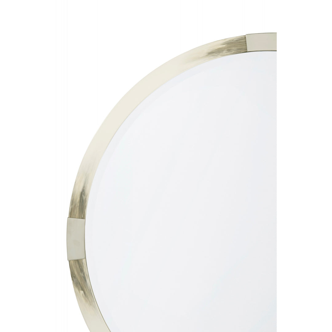 Cutting Edge Mirror (Round, Longhorn White) - Theodore Alexander - AmericanHomeFurniture