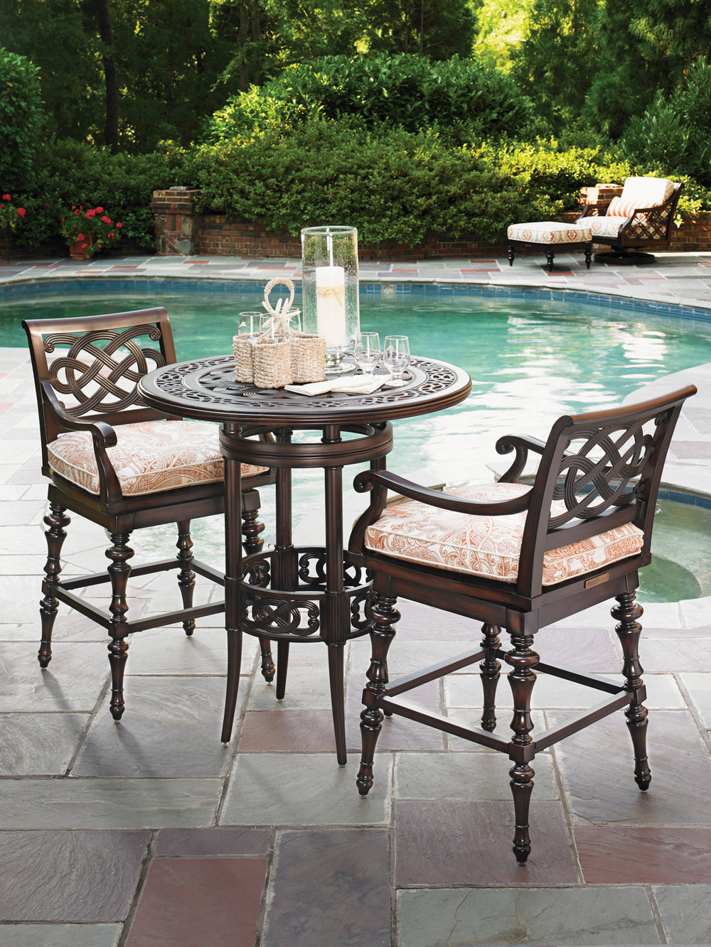 American Home Furniture | Tommy Bahama Outdoor  - Black Sands High/Low Bistro Table