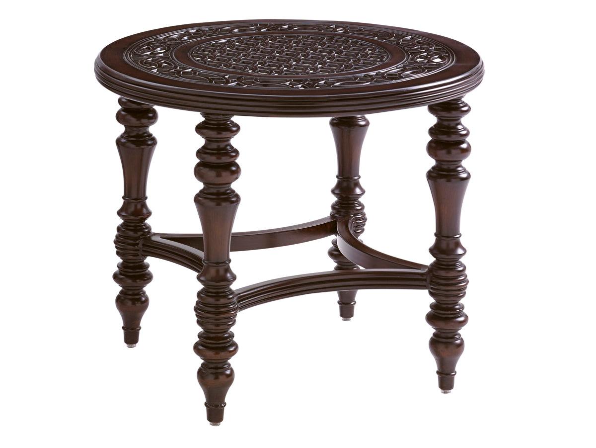 Tommy Bahama Outdoor Black Sands Round End Table OUTDOOR ACCENT TABLES