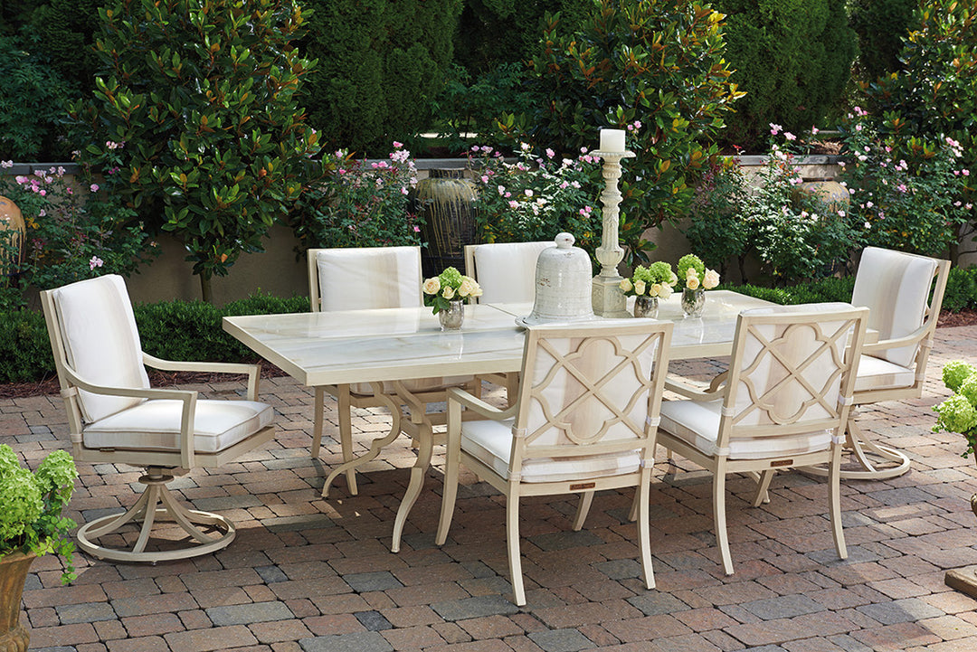 American Home Furniture | Tommy Bahama Outdoor  - Misty Garden Dining Table W/Porcelain Top