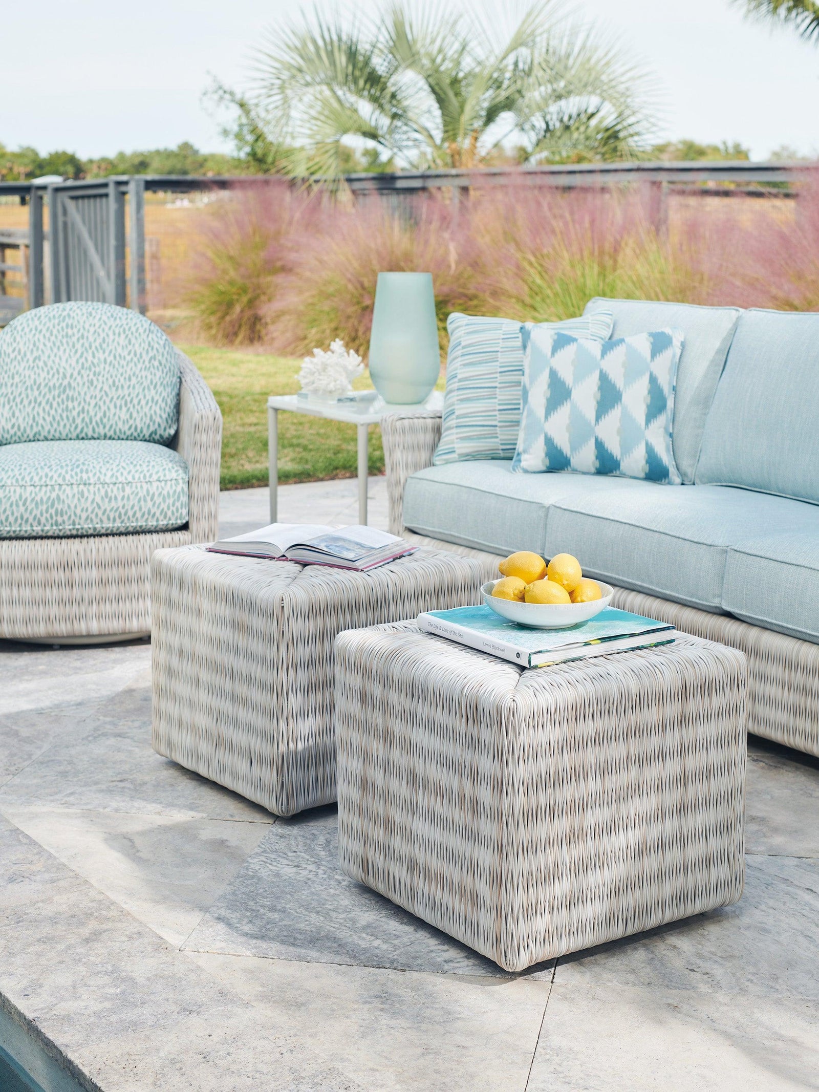 Tommy Bahama Outdoor Seabrook Cube Ottoman OUTDOOR ACCENT TABLES