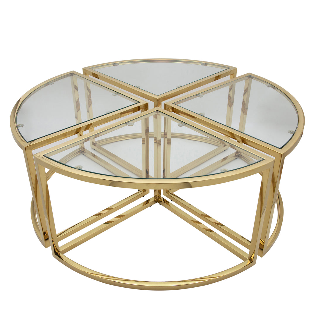 Metal Pull Out Coffee Table, Gold