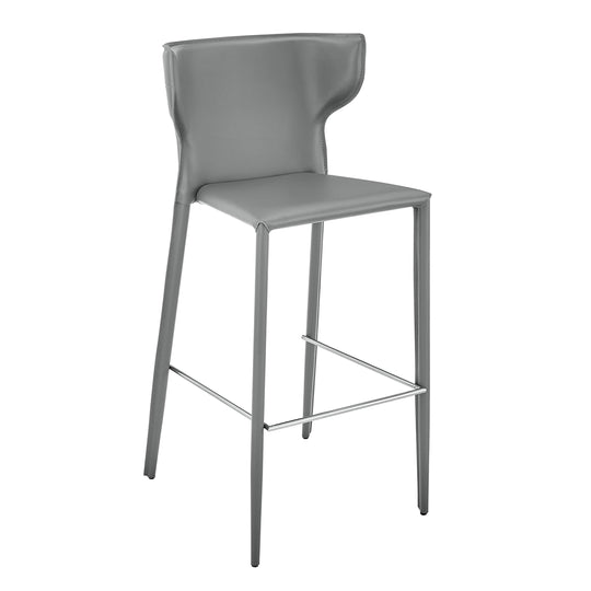Euro Style Divinia Bar Stool in Gray - Set of 2 BAR STOOLS + COUNTER STOOLS