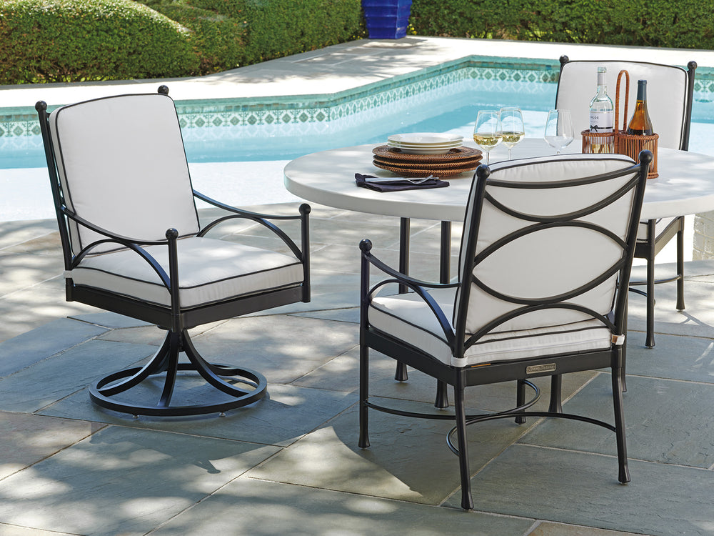 American Home Furniture | Tommy Bahama Outdoor  - Pavlova Swivel Rocker Dining Chair