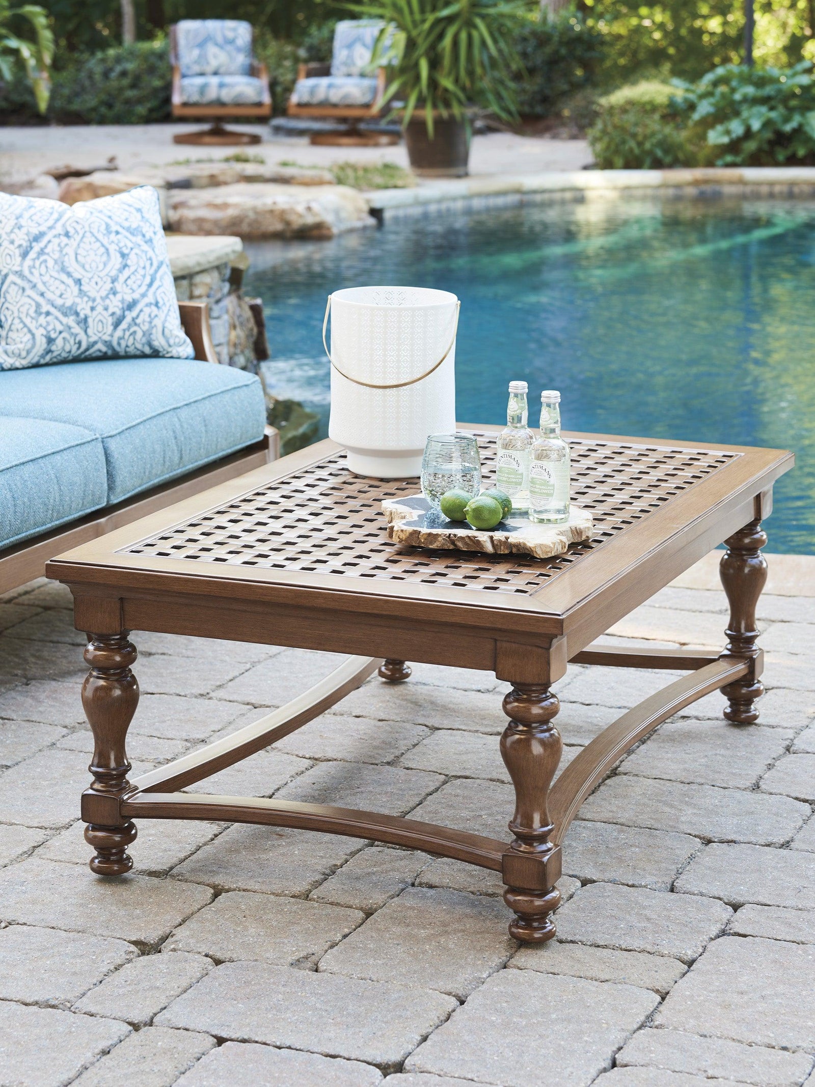 Tommy Bahama Outdoor Harbor Isle Rectangular Cocktail Table OUTDOOR COFFEE TABLES