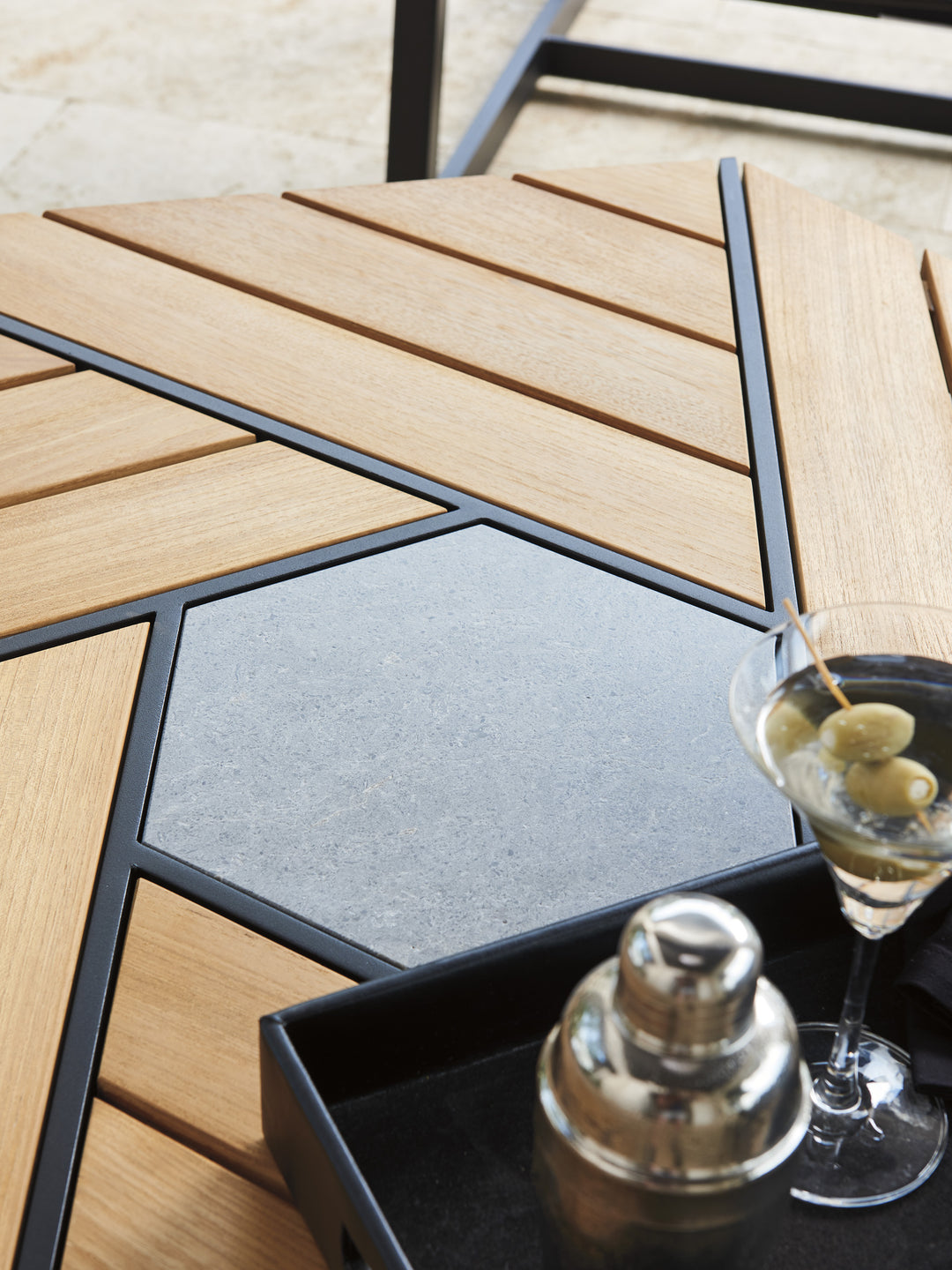 American Home Furniture | Tommy Bahama Outdoor  - South Beach Hexagonal Cocktail Table