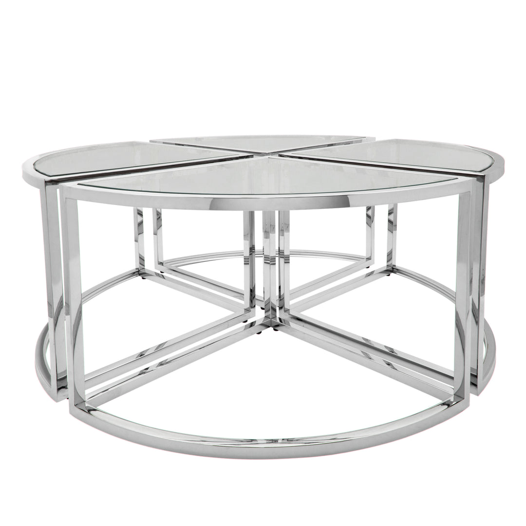 Metal Pull Out Coffee Table, Silver