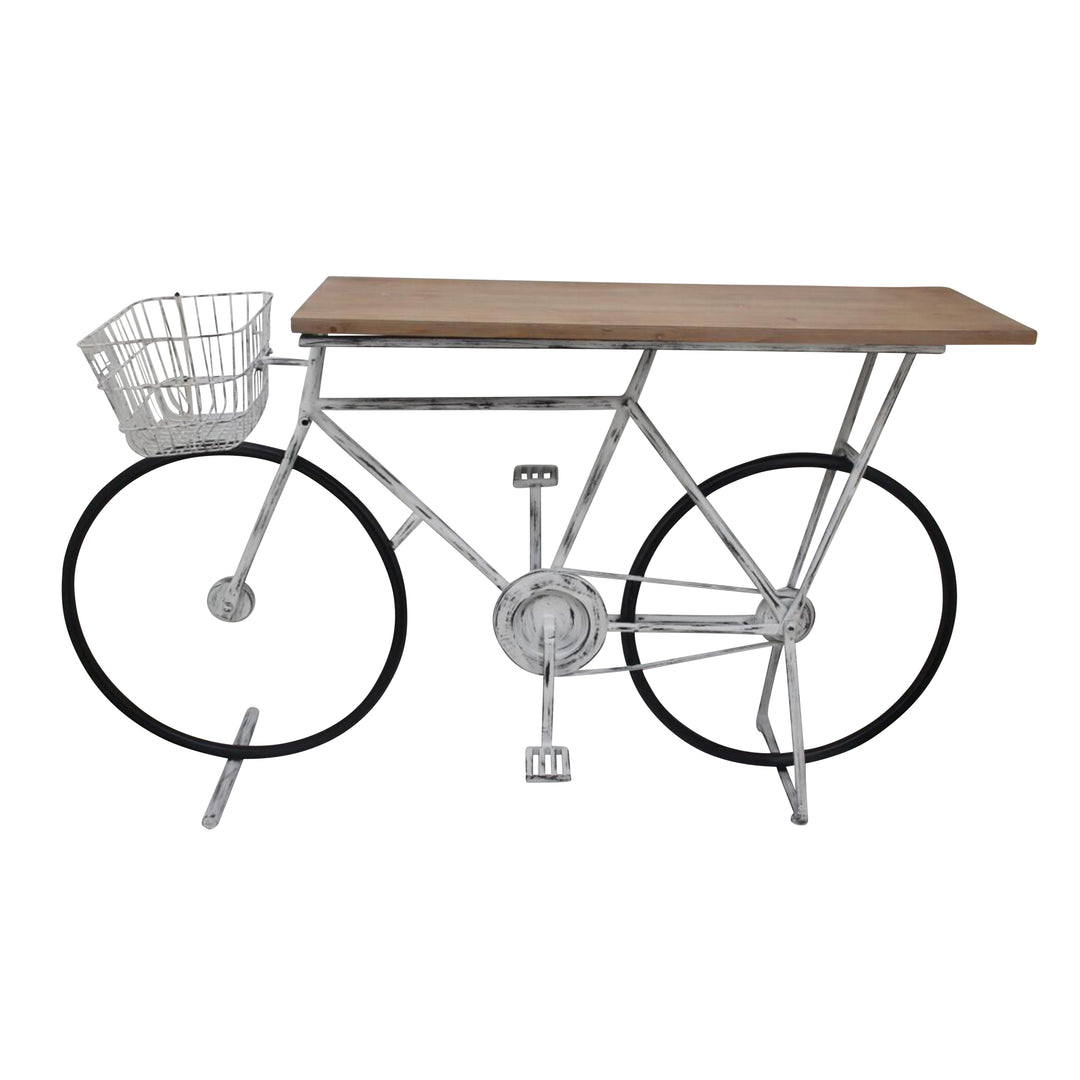 Bicycle Console Table, White