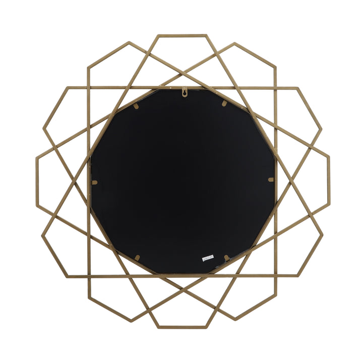 Metal 35" Geometric Mirror, Gold Wb