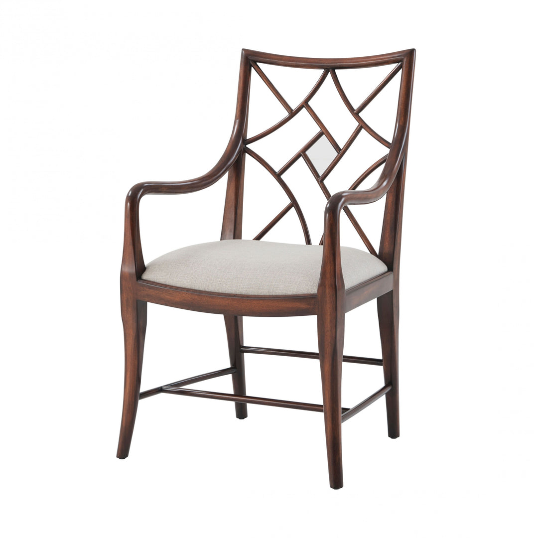 A Delicate Trellis Armchair - Set of 2 - Theodore Alexander - AmericanHomeFurniture