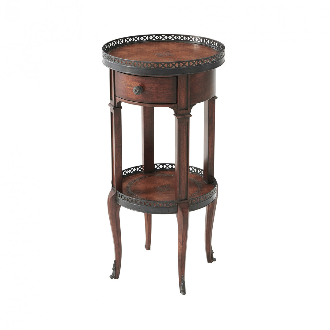 Walnut Circle Accent Table - Theodore Alexander - AmericanHomeFurniture