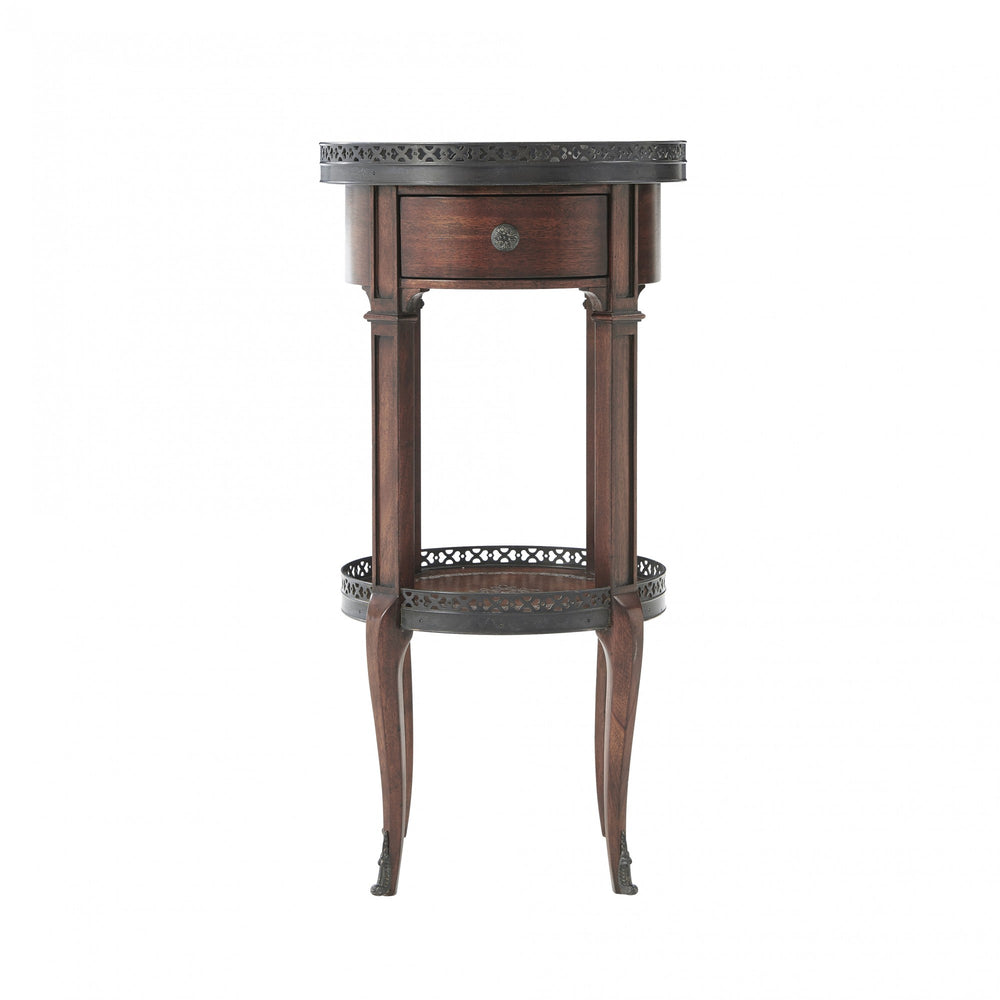 Walnut Circle Accent Table - Theodore Alexander - AmericanHomeFurniture