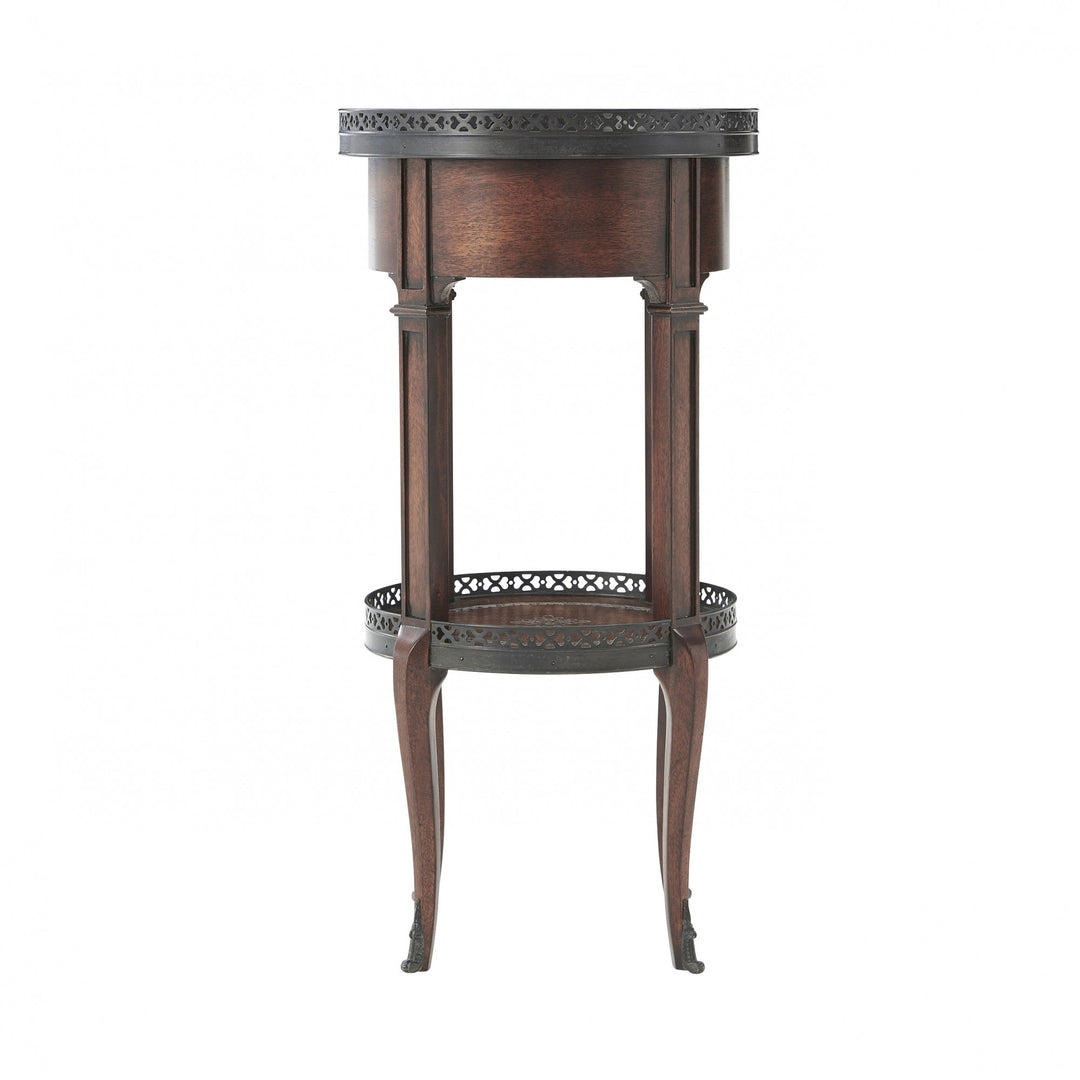 Walnut Circle Accent Table - Theodore Alexander - AmericanHomeFurniture