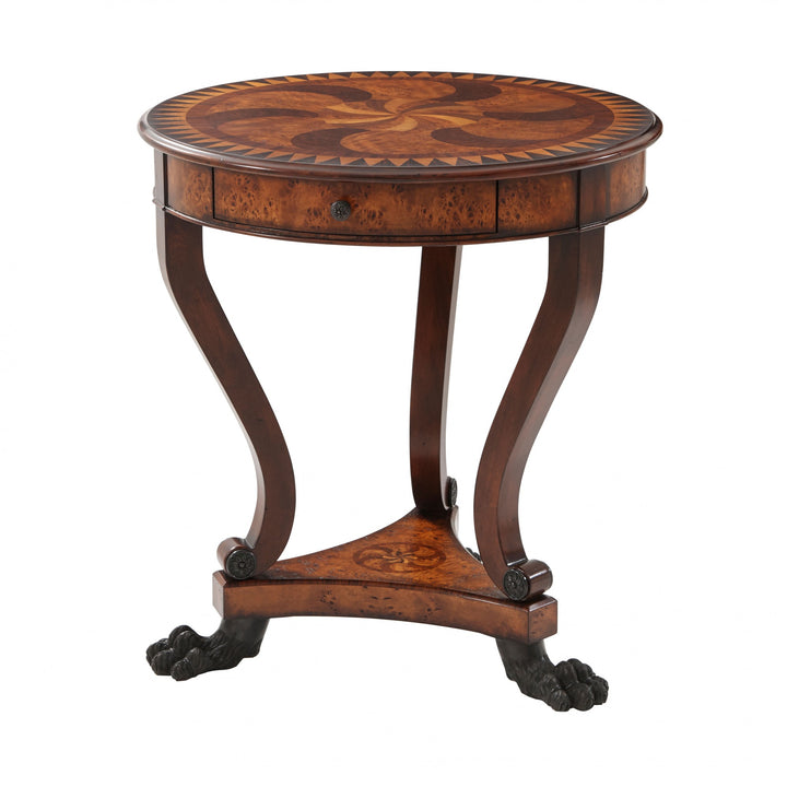 Burl Swirls Side Table - Theodore Alexander - AmericanHomeFurniture