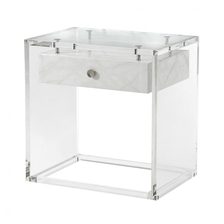 Generation (Faux Carrara) Side Table - Theodore Alexander - AmericanHomeFurniture