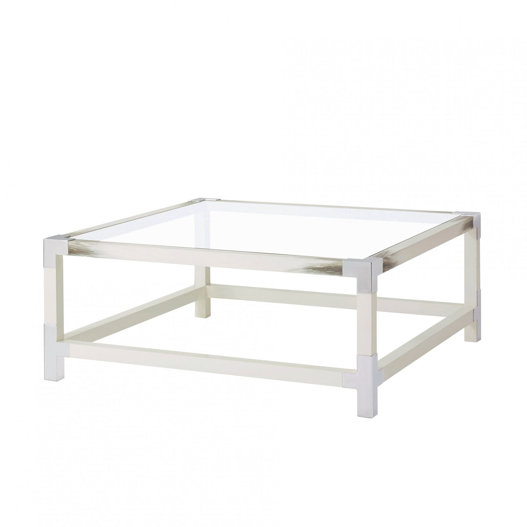 Cutting Edge Squared (Longhorn White) Cocktail Table - Theodore Alexander - AmericanHomeFurniture