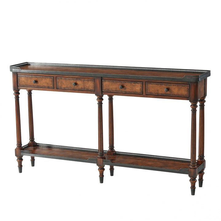 The Louis XVI Leather Console Table