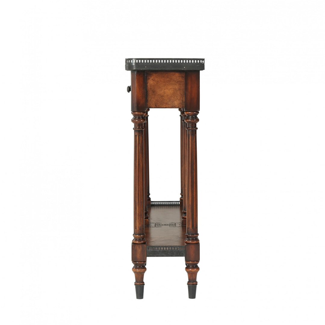 The Louis XVI Leather Console Table