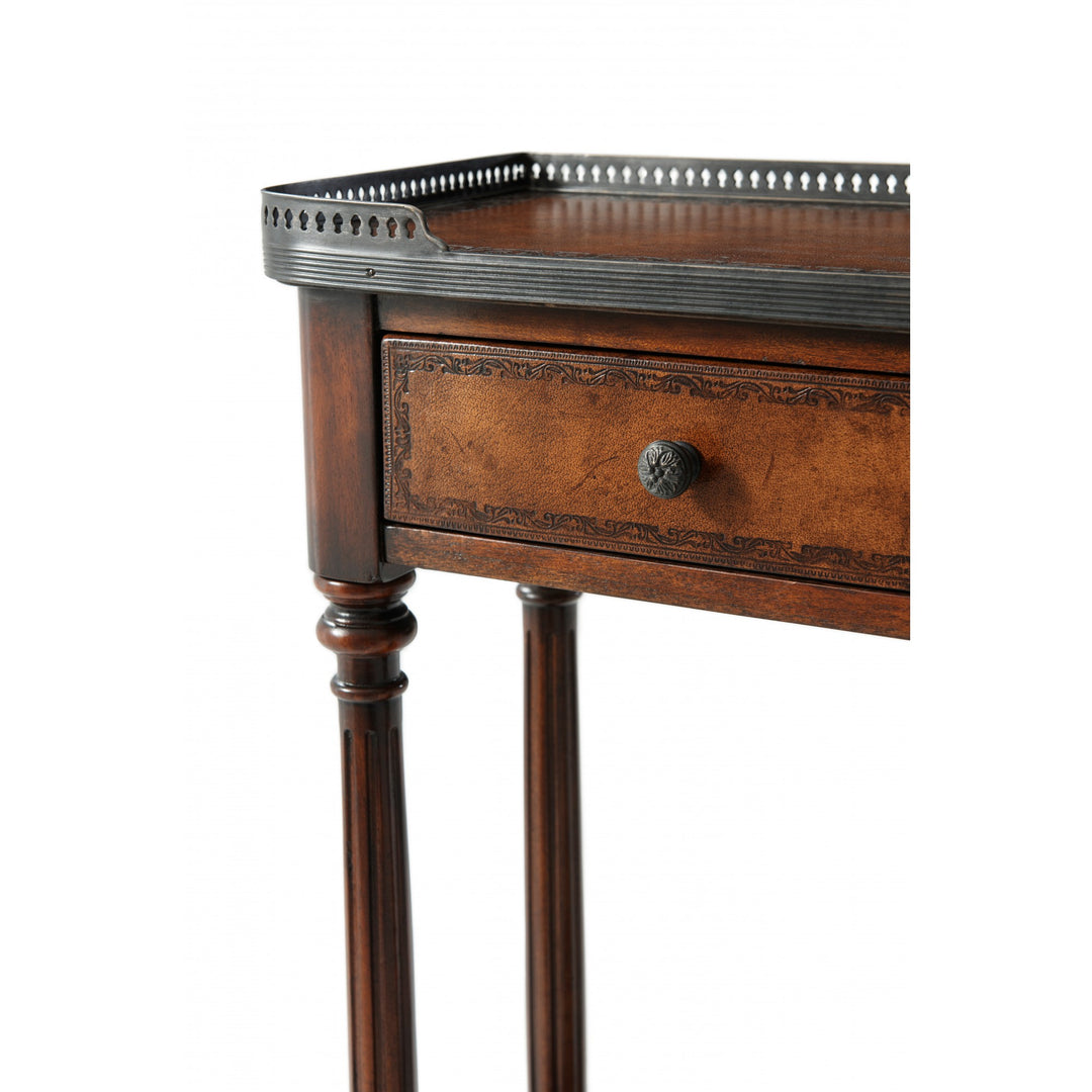 The Louis XVI Leather Console Table