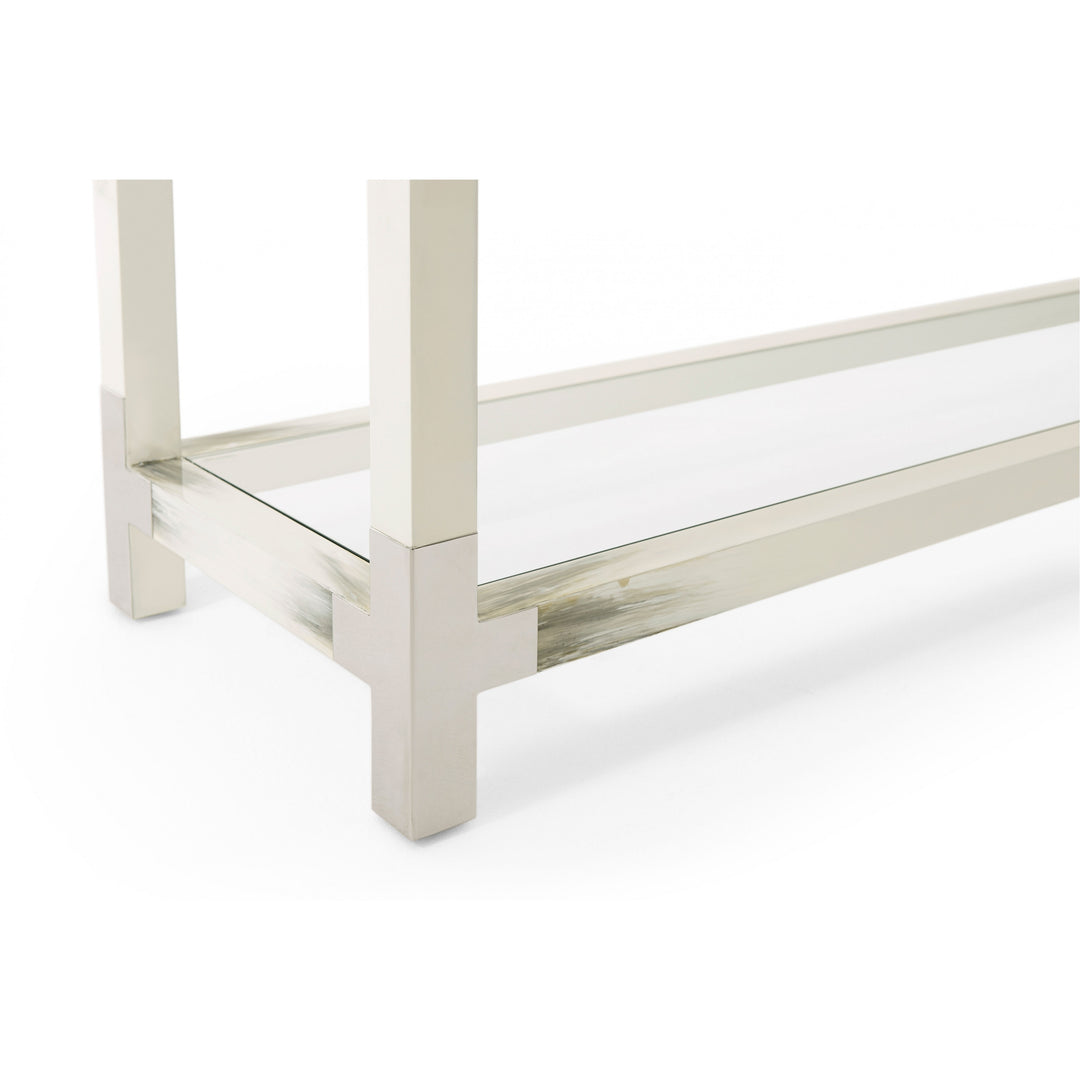 Cutting Edge Console Table (Longhorn White) - Theodore Alexander - AmericanHomeFurniture