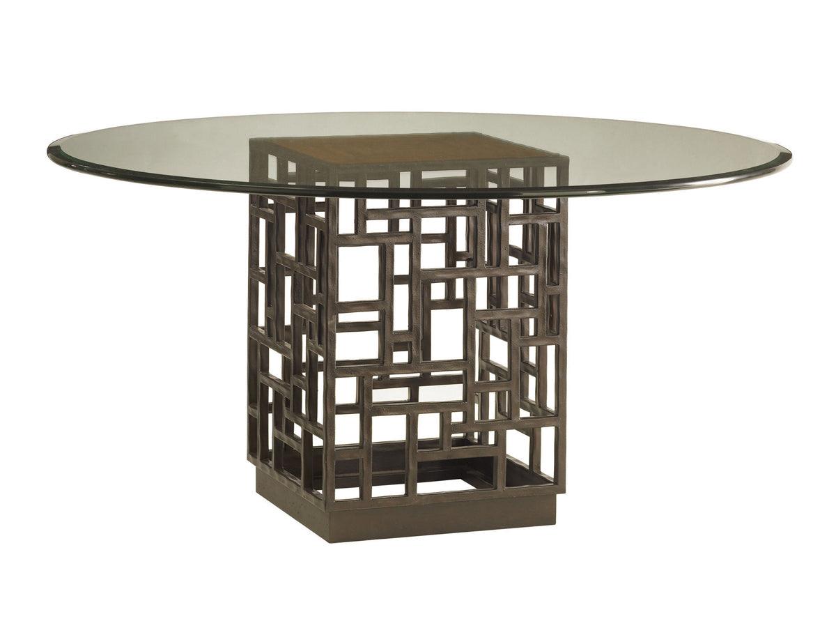 Tommy Bahama Home Ocean Club South Sea Dining Table With 54 Inch Glass Top DINING TABLES